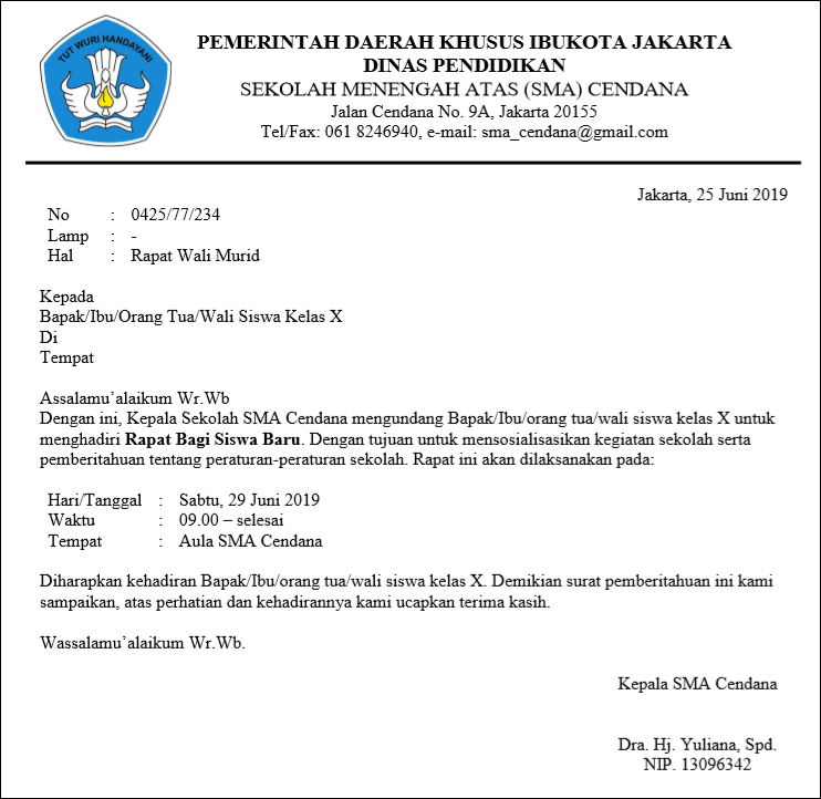 10+ Contoh Surat Resmi Sekolah, Perusahaan, Organisasi dll 