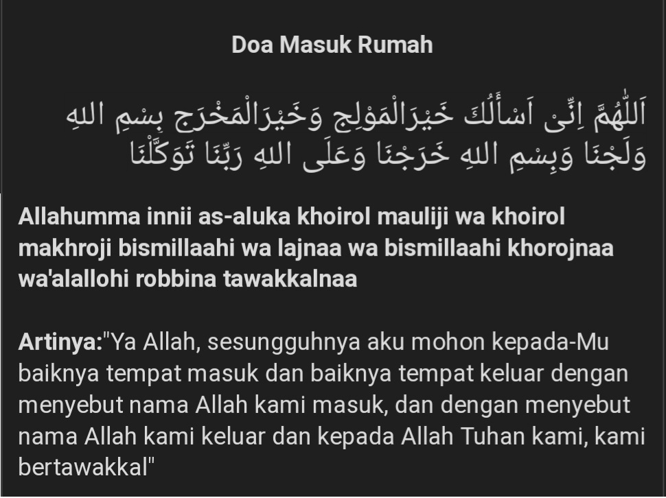 Doa Masuk Rumah