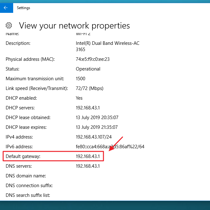 cara mengetahui ip address wifi / router via network & internet settings