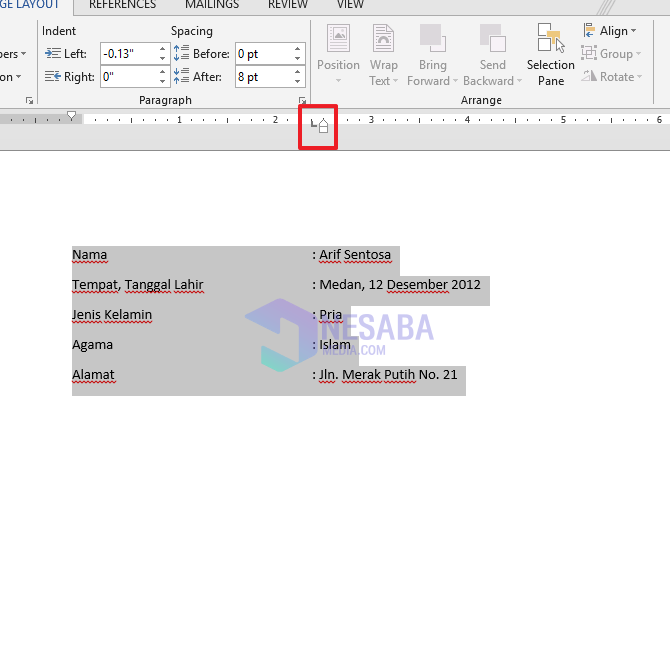 tab indent