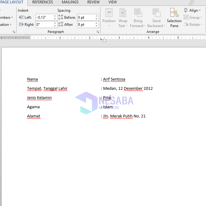 cara merapikan titik dua di Microsoft Word untuk pemula