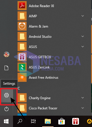 menu setting di laptop atau komputer
