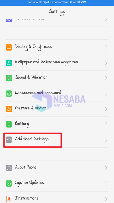 additional settings