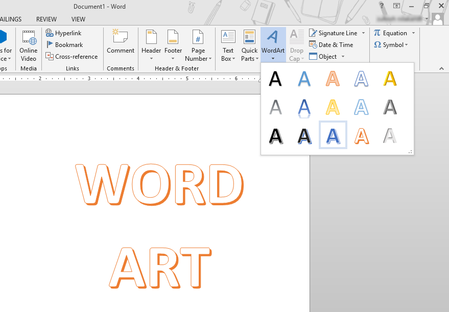 microsoft word art