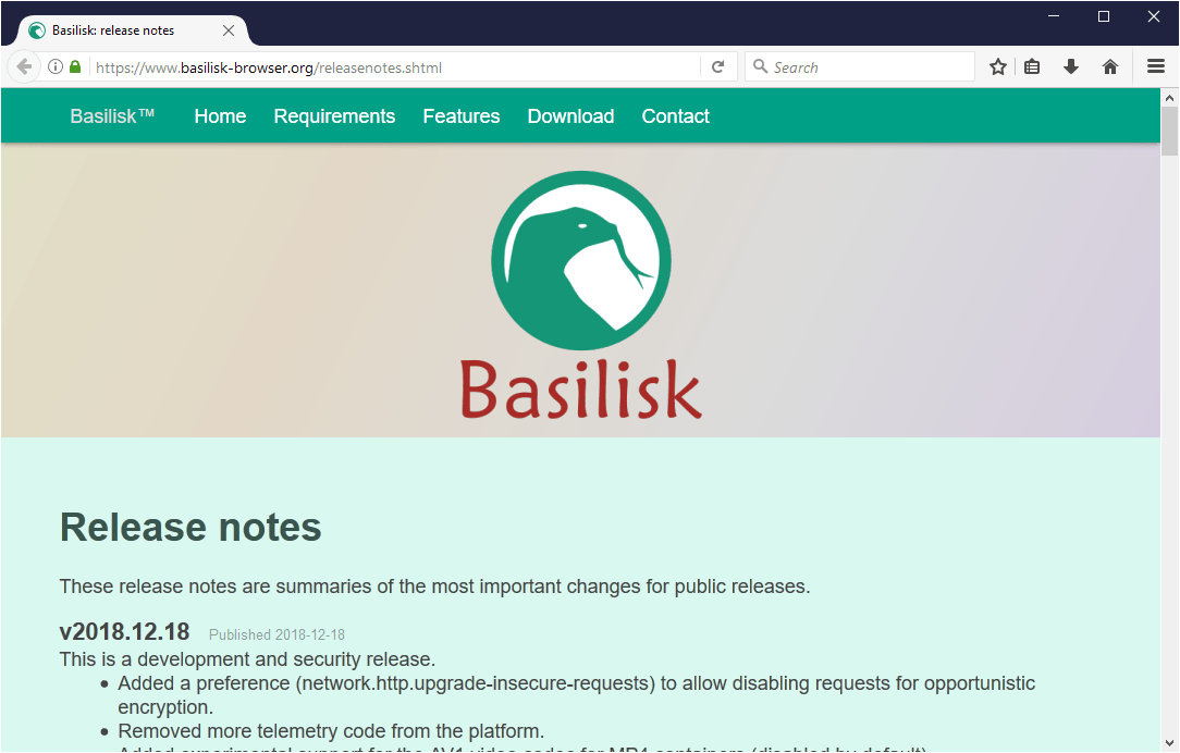 Download Basilisk Browser Terbaru