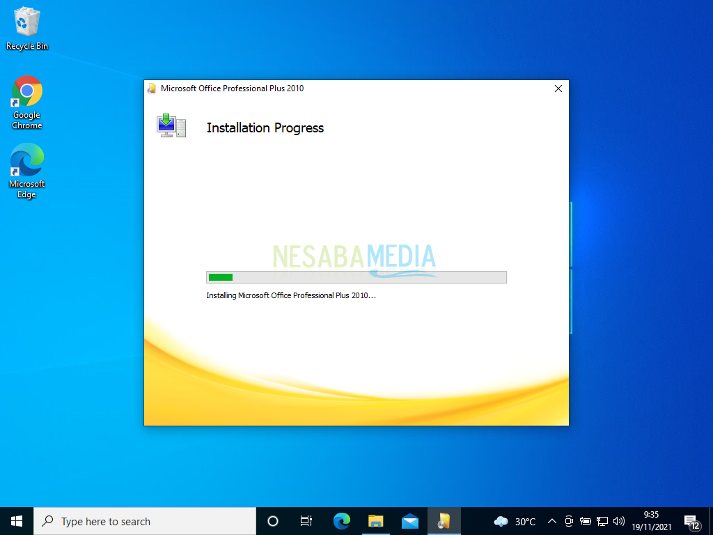 proses instalasi Microsoft Office 2010