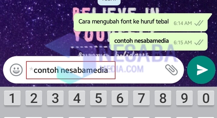 cara mengganti font whatsapp dengan Font Bold