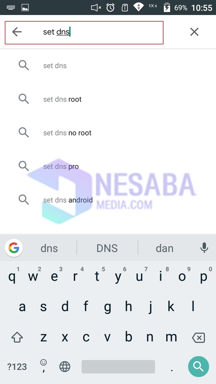 Cari DNS aplikasi