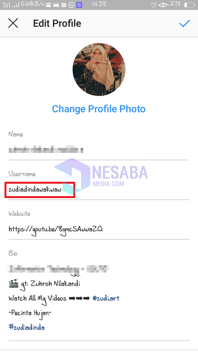 tutorial cara mengganti username instagram