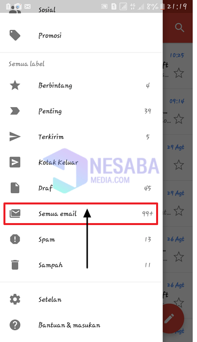 tab semua email