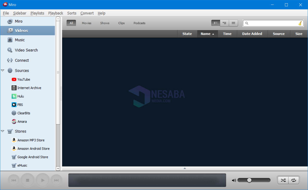 Miro Video Player Tampilan