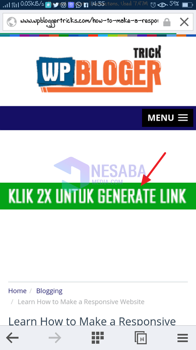 klik generate link