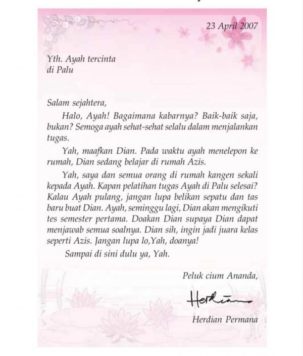 Surat Pribadi untuk Ayah