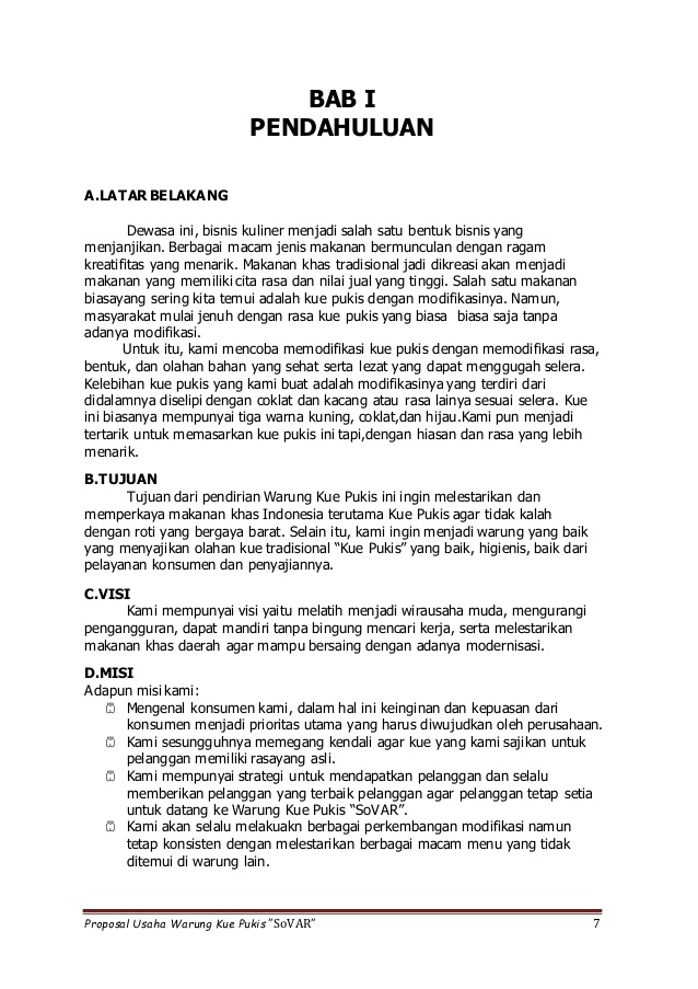 Latar belakang proposal usaha 2