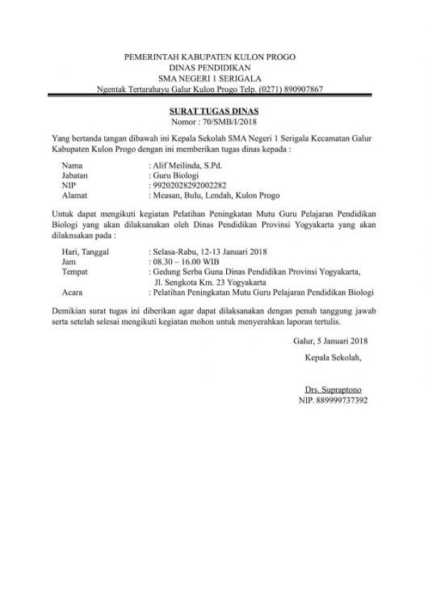 5+ Contoh Surat Tugas Guru, Dinas, Perusahaan Dll [LENGKAP]