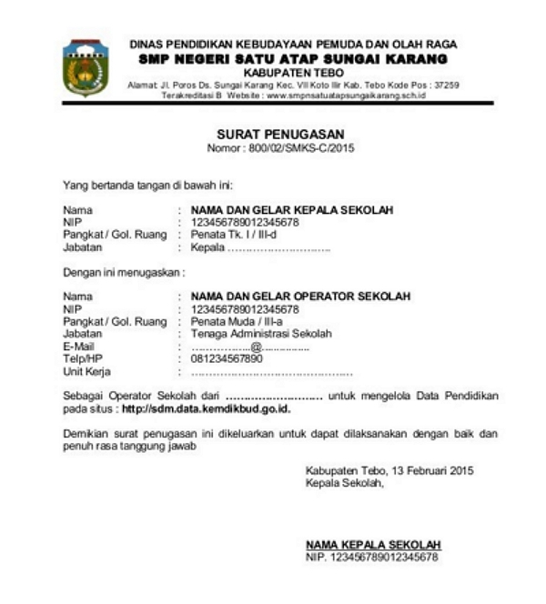 Surat Tugas Dinas Pendidikan