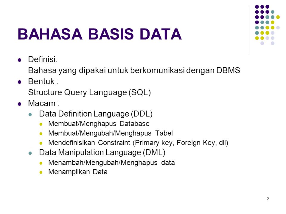 Pengertian Bahasa Basis Data dan Contohnya