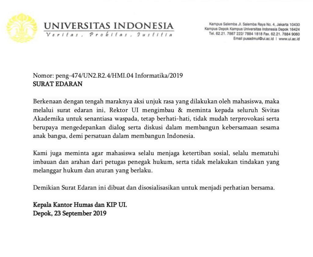 Contoh Surat Edaran