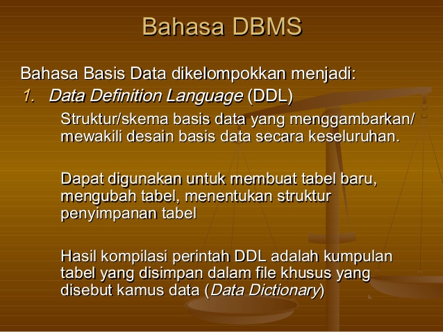 Pengertian Bahasa Basis Data