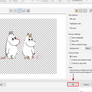 CorelDraw menghapus latar belakang foto asli dengan tool Smart Fill