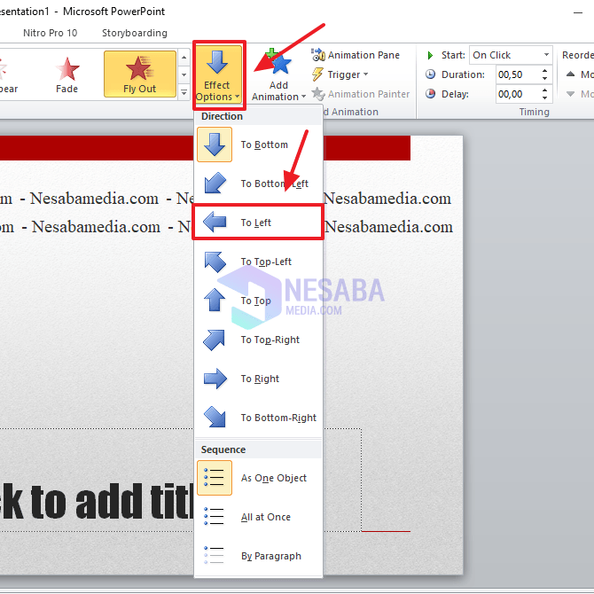 9. Cara Membuat Tulisan Berjalan di PowerPoint