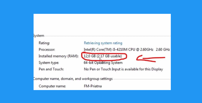 2 Cara Mengatasi RAM Usable di Windows 7, 8 dan 10 (Berhasil)