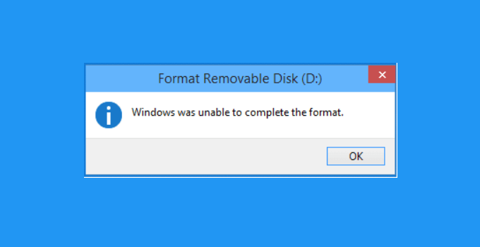 Cara Mengatasi Windows Was Unable To Complete The Format