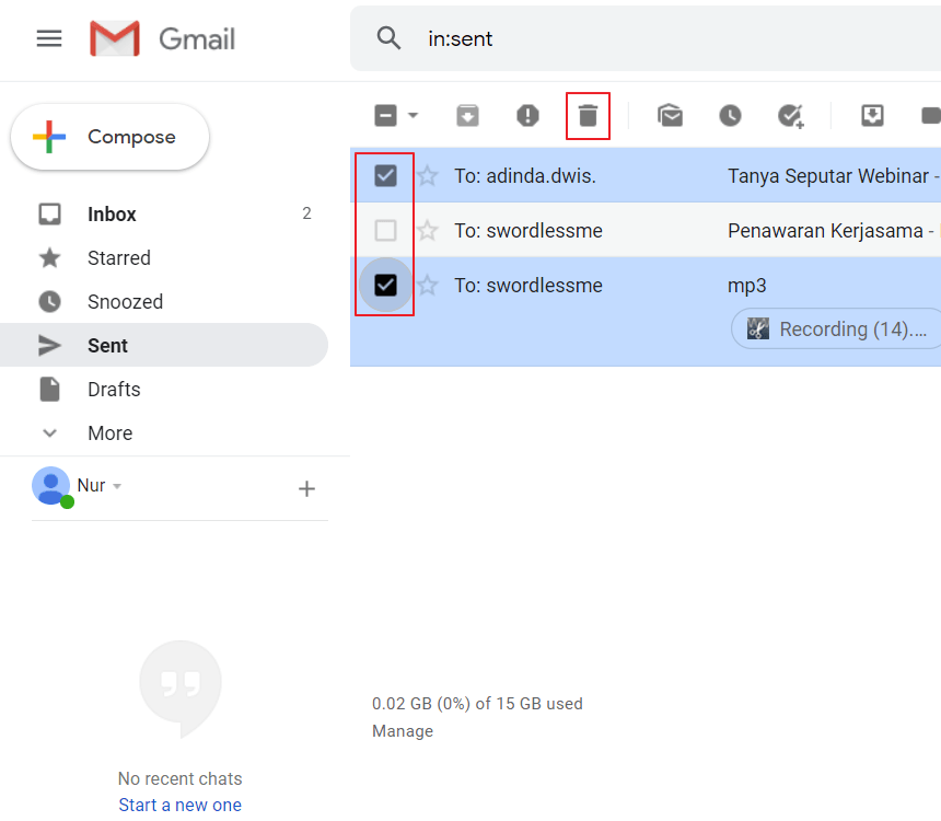 Menghapus Email yang Sudah Dikirim Laptop 4