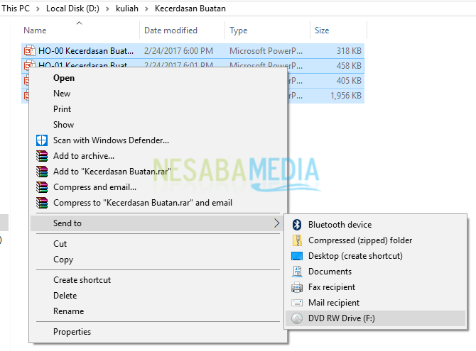 Memindahkan File ke CD atau DVD 2