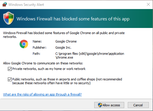 cara mengatasi Windows Firewall has block some features of this program dengan allow access