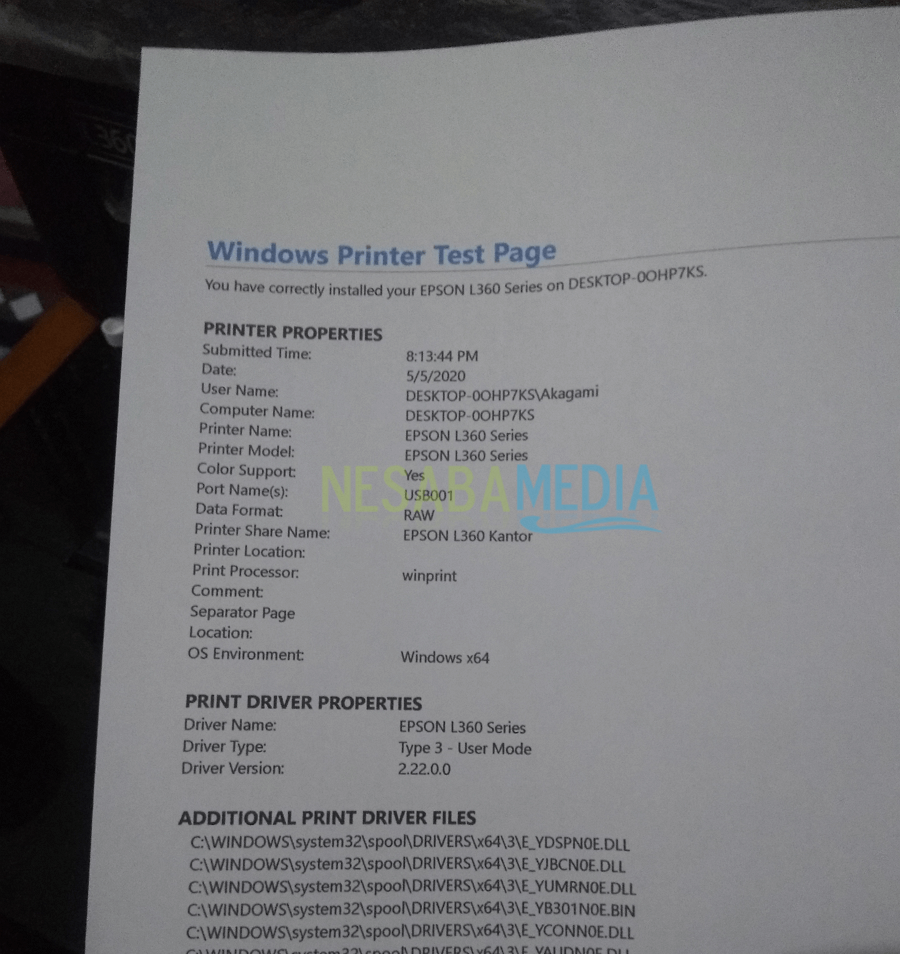 cara test printer canon tanpa komputer