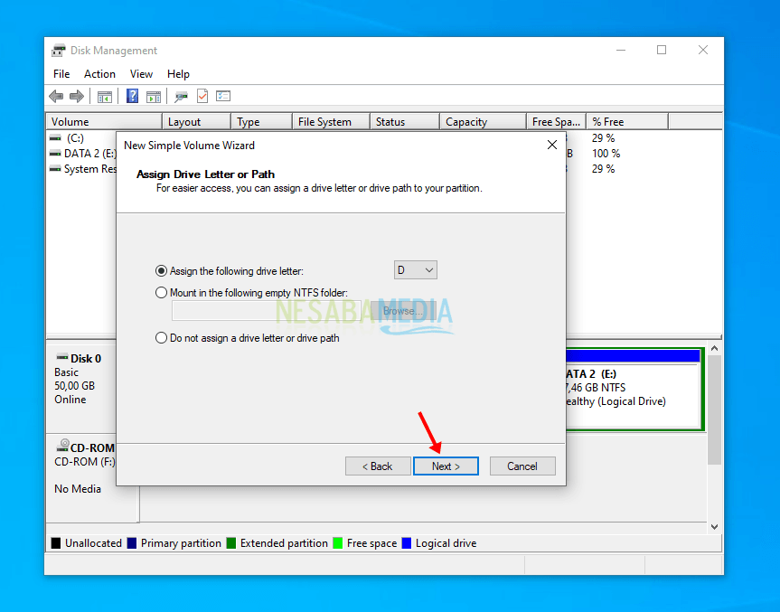 Menambahkan Kapasitas Partisi C di Windows 14