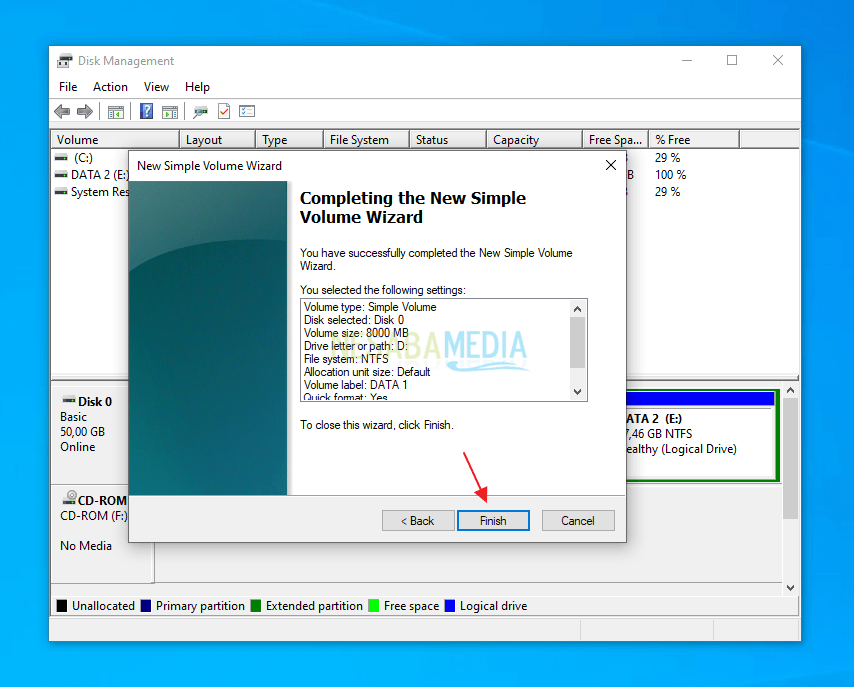 Menambahkan Kapasitas Partisi C di Windows 16