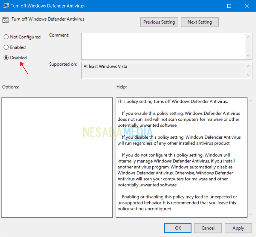 Mengatasi Windows Defender Turned Off by Group Policy 7