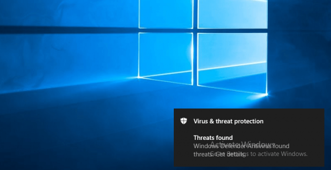Windows Defender Antivirus Found Threats