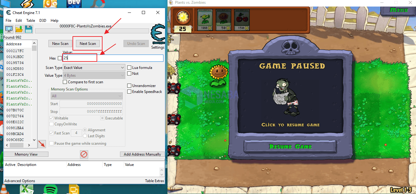 cheat engine untuk plant vs zombie