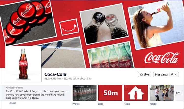 Mark Zuckerberg Coca-Cola Facebook Fan Page