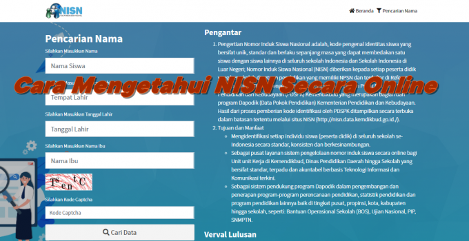 Cara Mengetahui NISN Secara Online