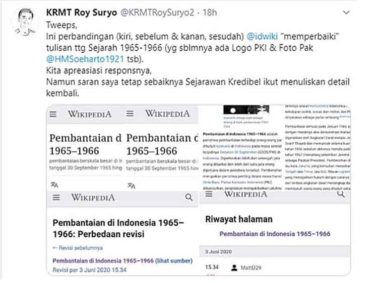 Roy Suryo Boikot Wikipedia