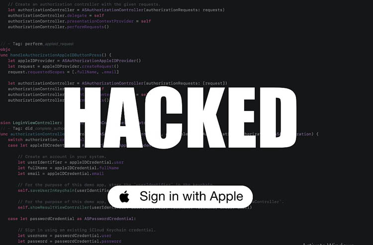 Sing in with Apple Hacked