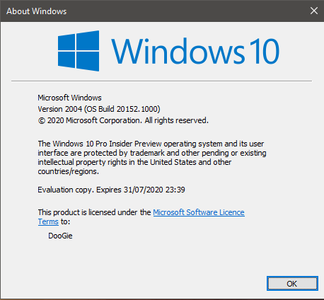 Windows 10 Insider Preview Build 20152 (Sumber: Windows TenForums)