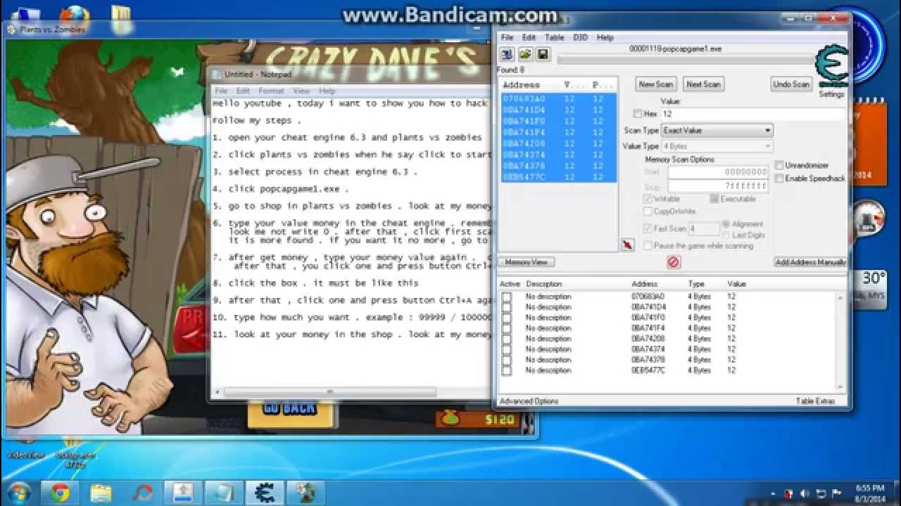 Cara Menggunakan Cheat Engine pada Game PC (Plants vs Zombie)