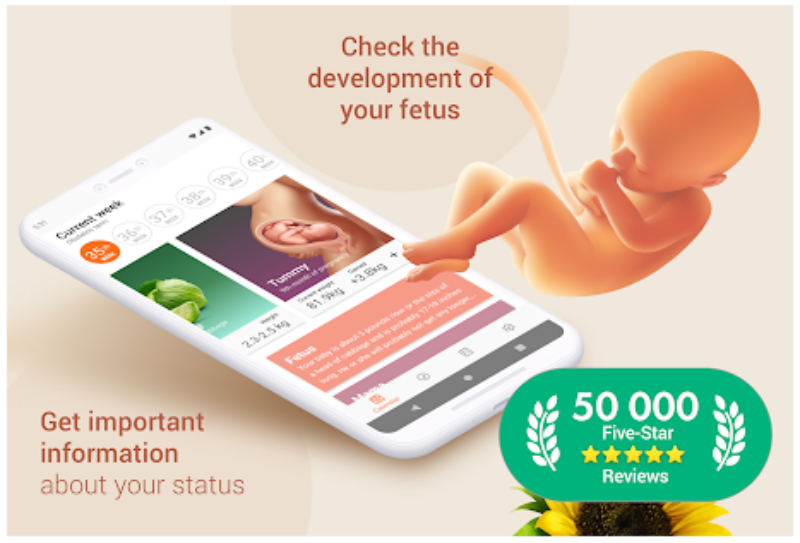 Week by Week Pregnancy App. Contraction timer