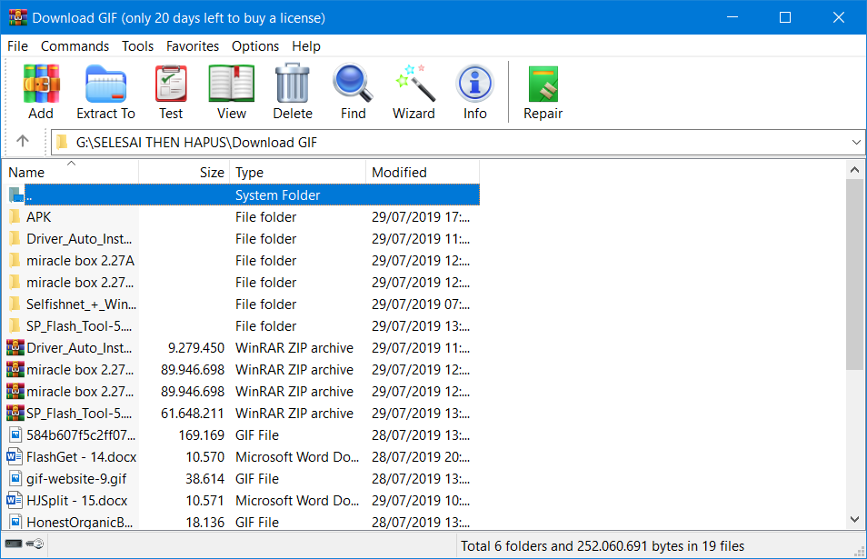 Aplikasi untuk Membuka File RAR adalah WinRAR