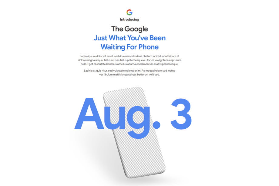 Google Pixel 4a teaser on the online store