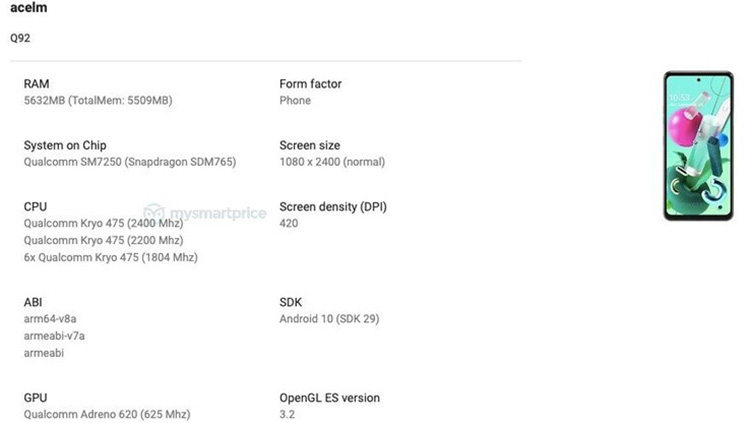 Tes Benchmark LG Q92 5G