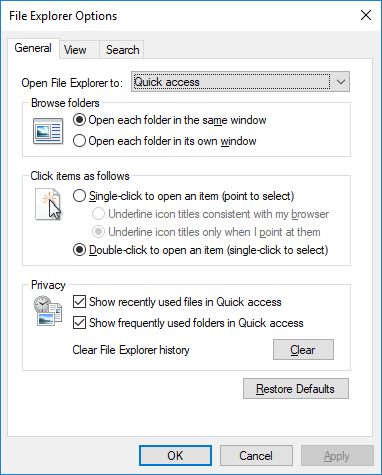 Cara Membuka File Explorer Options di Windows 10