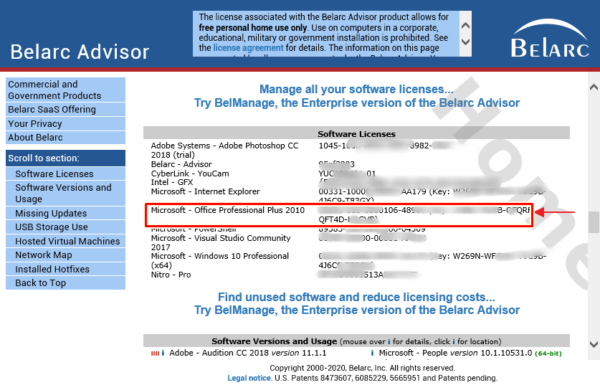 belarc advisor