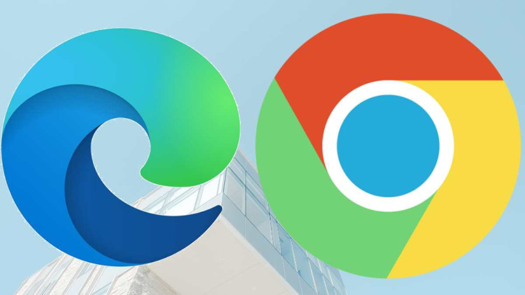 Browser Edge dan Google Chrome di Windows 10