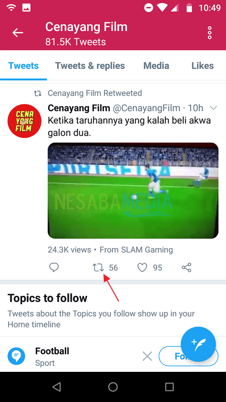 cara repost video di Twitter
